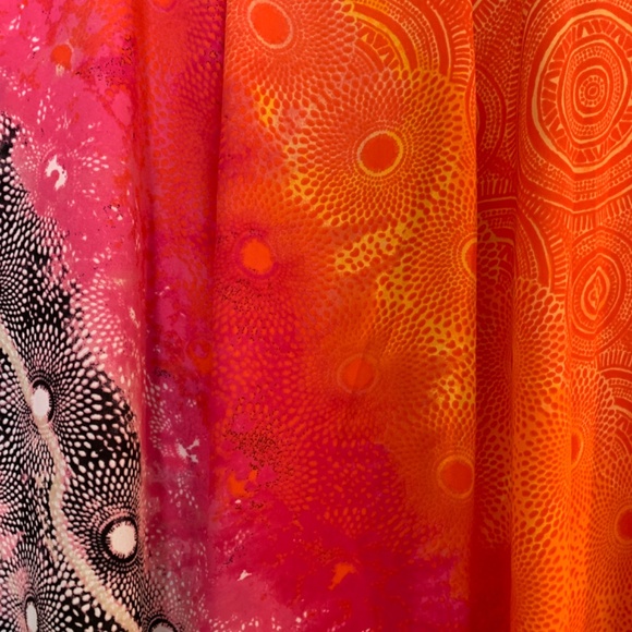 Rafaella Chiffon Hi Lo Blouse 2X Semi Sheer Geometric Print Multicolor - Picture 11 of 12